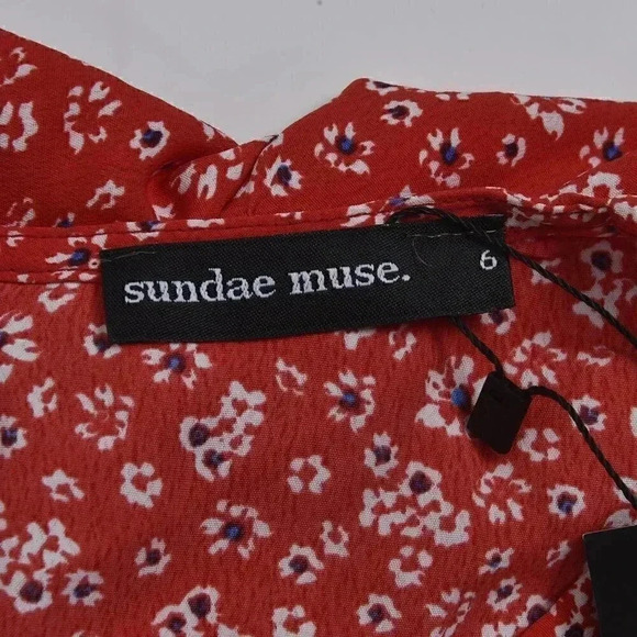 Nwt Sundae Muse Gabriella Floral Mini Dress Red Size 2 - Picture 7 of 15